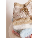 Beige tweed handbag with faux fur trim and gold-tone hardware complementing zestaw 2w1 for naturalne ciepło and obwód klatki measurement