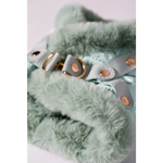 Mint green faux fur harness with light gray leather straps and gold-tone hardware from zestaw 2w1 etoile anastazja